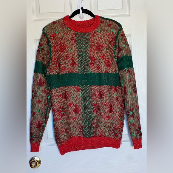 Ugly Christmas Sweater Vanity TO: THE WORLD FROM: SANTA EUC Women’s Sz M - Picture 9 of 11